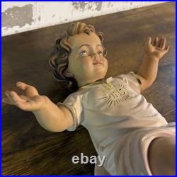 NEW Bergland Baby Jesus IHS 36cm (14in) Gold Leaf Italian Wood Carving Sculpture
