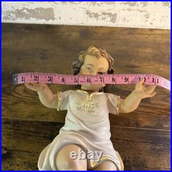 NEW Bergland Baby Jesus IHS 36cm (14in) Gold Leaf Italian Wood Carving Sculpture