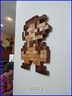 NINTENDO MARIO Pixel Portrait Mosaic Wood Art Home Decor Wall Mount