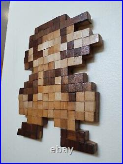 NINTENDO MARIO Pixel Portrait Mosaic Wood Art Home Decor Wall Mount