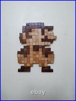 NINTENDO MARIO Pixel Portrait Mosaic Wood Art Home Decor Wall Mount