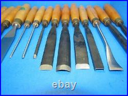 NOS set of 16 Henry Taylor Sheffield England wood carving chisels gouges tools