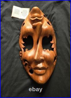 NOVICA Joy and Sorrow Suar Wood Mask by Wayan Rendah Hand-Carved Great