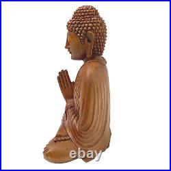 Namaste' Blessing Buddha Sculpture Hand carved wood carving Statue Balinese Art