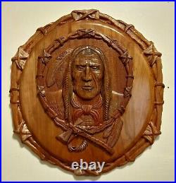 Native American Wood Carving From Solid Cherry