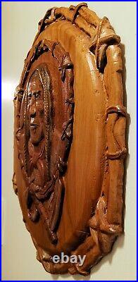 Native American Wood Carving From Solid Cherry