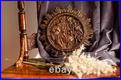 Nativity Wooden Carved Sculpture Accurate Detais Free Inscription