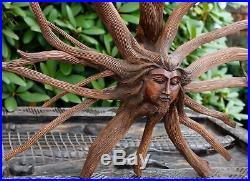 Nature Spirit Sun Goddess Tree Root Carving Hand Carved wood Sculpture Bali Art