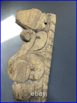Neolithic Style Rustic Primative Hand Carved Wooden Sculpture