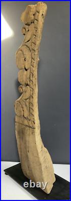Neolithic Style Rustic Primative Hand Carved Wooden Sculpture