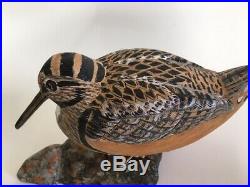 New England Home Decor Carved Woodcock Carving Wood Maine Art Sculpture