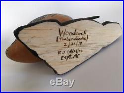 New England Home Decor Carved Woodcock Carving Wood Maine Art Sculpture