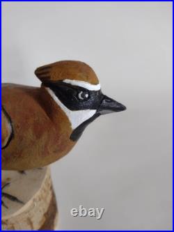 New England Home Decor Hand Carved Cedar Waxwing Carving Bird Songbird Maine USA New England Home Decor Hand Carved Cedar Waxwing Carving Bird Songbird Maine USA