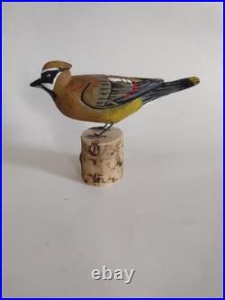 New England Home Decor Hand Carved Cedar Waxwing Carving Bird Songbird Maine USA New England Home Decor Hand Carved Cedar Waxwing Carving Bird Songbird Maine USA