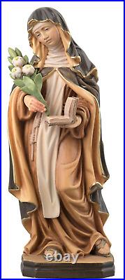 New Hand Carved Wood Nun Patron Saint Catherine Of Siena Statue Sculpture Figure