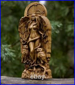 New Lilith Ishtar Wood Carved Astaroth Statue Pagan Paganism God Altar Sculpture