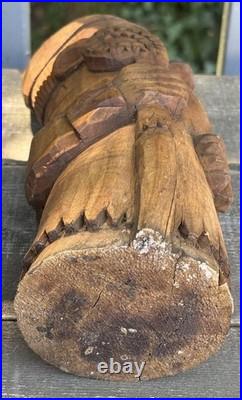 Nicolae Popa Signed Romanian Folk Art Wood Carving Naive Sculpture Woodcutter