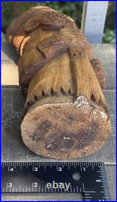 Nicolae Popa Signed Romanian Folk Art Wood Carving Naive Sculpture Woodcutter