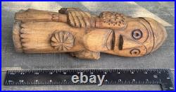 Nicolae Popa Signed Romanian Folk Art Wood Carving Naive Sculpture Woodcutter