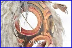 Northwest Coast TSONAKWA SPIRIT MASK CARVING SIGNED 1986 Tribal Native art