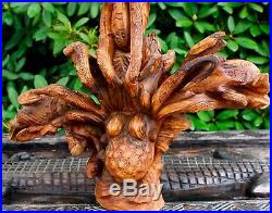 Octopus Sea-life Statue Balinese wood carving Sculpture Bali Wall art 32