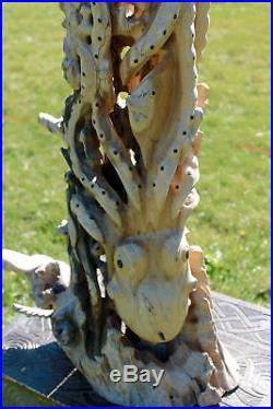 Octopus cephalopod Sealife Statue wood carving hand carved Sculpture Bali art 43