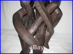 Old African Carved Wood 5 Head Unity Sculpture/ Ghana