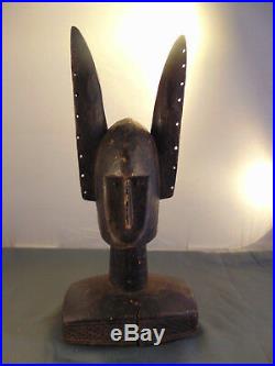 Old African sculpture Zoomorphic Ancestor Bamana Shrine carved wood art Bat Man