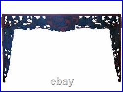 Old Chinese Black Red Carving Wall Decor Panel Frame cs464