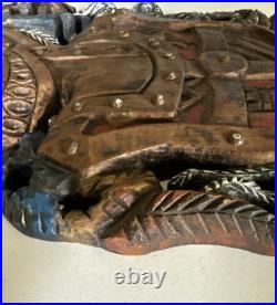 Old Primitive Large Medieval Knight Hand Carved Wood Carving Sculpture PICKUP