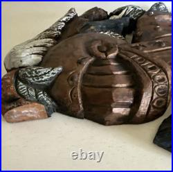 Old Primitive Large Medieval Knight Hand Carved Wood Carving Sculpture PICKUP