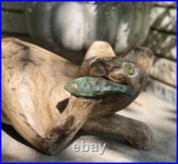 Old Vintage Outsider ART Glass Eye Cat Wood Carving FOLK ART Old Vintage Outsider ART Glass Eye Cat Wood Carving FOLK ART