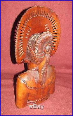 Old or Antique Exotic Tropical Wood Carving Bali Female Sculpture Asian signed