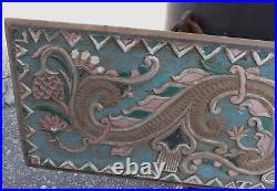 Old or Antique Tahiti Wood Carving Panel Tropical Tribal Oceanic