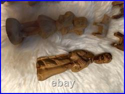 One-of-a-Kind Floyd Rhadigan Wood Carving 1994 Manger Scene