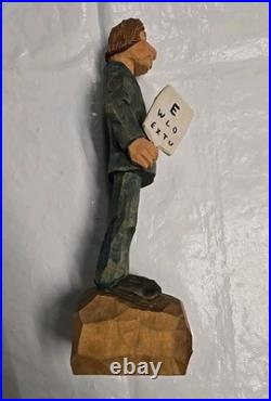 Optometrist Wooden Caricature Carving by Gerald Sears G. Sears