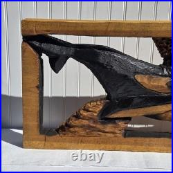 Orca Whale Wood Slab Chainsaw Carving Sculpture Cabin Beach Decor C1 Orca Whale Wood Slab Chainsaw Carving Sculpture Cabin Beach Decor C1