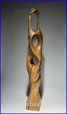 Original Abstract Cedar wood modern art sculpture carved by isidro olguin jr