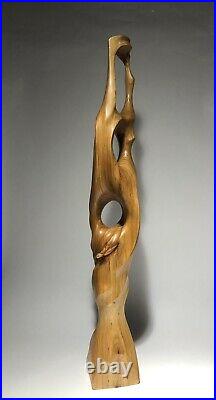 Original Abstract Cedar wood modern art sculpture carved by isidro olguin jr