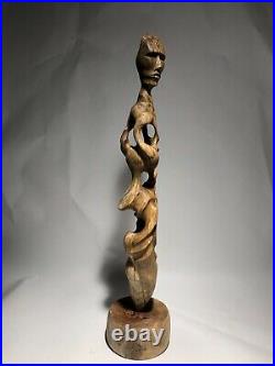Original Abstract Spalted Primitive Series sculpture carved by isidro olguin jr
