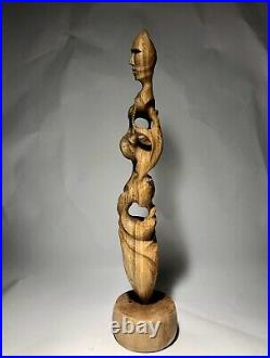Original Abstract Spalted Primitive Series sculpture carved by isidro olguin jr