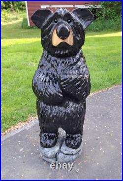 Original Chainsaw Carved 38 BIG BLACK BEAR Wood Carving Art Sculpture Original Chainsaw Carved 38 BIG BLACK BEAR Wood Carving Art Sculpture