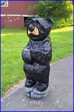 Original Chainsaw Carved 38 BIG BLACK BEAR Wood Carving Art Sculpture Original Chainsaw Carved 38 BIG BLACK BEAR Wood Carving Art Sculpture