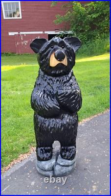 Original Chainsaw Carved 38 BIG BLACK BEAR Wood Carving Art Sculpture Original Chainsaw Carved 38 BIG BLACK BEAR Wood Carving Art Sculpture