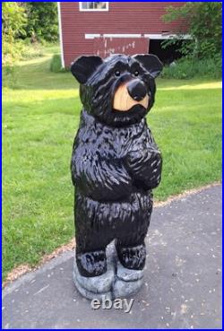 Original Chainsaw Carved 38 BIG BLACK BEAR Wood Carving Art Sculpture Original Chainsaw Carved 38 BIG BLACK BEAR Wood Carving Art Sculpture