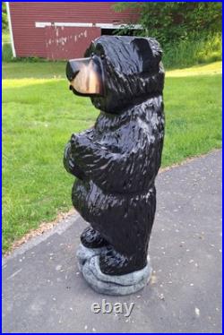 Original Chainsaw Carved 38 BIG BLACK BEAR Wood Carving Art Sculpture Original Chainsaw Carved 38 BIG BLACK BEAR Wood Carving Art Sculpture