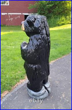 Original Chainsaw Carved 38 BIG BLACK BEAR Wood Carving Art Sculpture Original Chainsaw Carved 38 BIG BLACK BEAR Wood Carving Art Sculpture