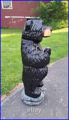 Original Chainsaw Carved 38 BIG BLACK BEAR Wood Carving Art Sculpture Original Chainsaw Carved 38 BIG BLACK BEAR Wood Carving Art Sculpture