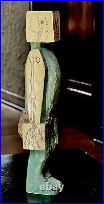 Original, Signed Wood Carved Sculpture by Artist Chris Olson in 2000