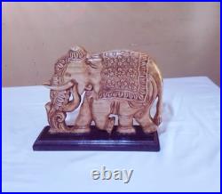 Original Traditional Wooden Art Wood Elephant Handmade Carving Art
